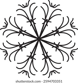 Coloring book page, mandala design.
