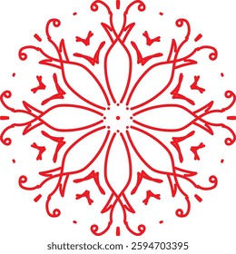 Coloring book page, mandala design.
