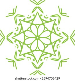Coloring book page, mandala design.
