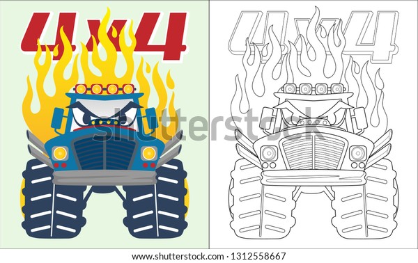 61 Top Coloring Book Pages Of Monster Trucks Pictures