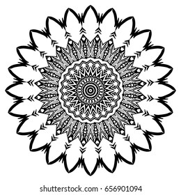 Coloring book page. Painted decorative abstract element