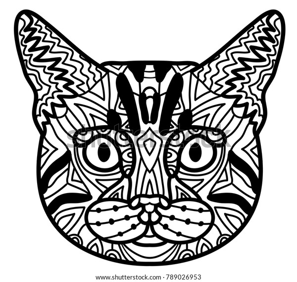 Coloring Book Page Pattern Cat Stock Vector (Royalty Free) 789026953 ...