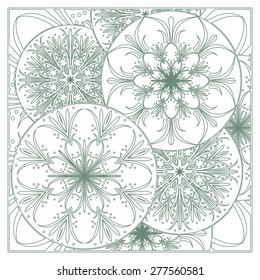 Coloring book page with pattern. Mandala ethnic ornament. Isolated vector illustration.