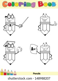 Coloring Book Page Pencil Cartoon Character 2