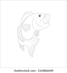 Coloring book page for preschool children with colorful clown fish and sketch, Amazing funny Fish coloring book page for kids.