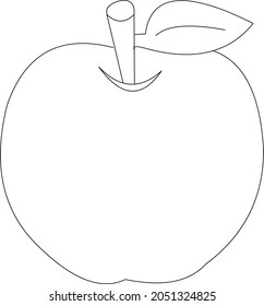 Coloring book page for preschoolers with apple outline. Vector illustration for children's education.