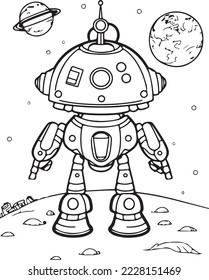 Robot Outline 05 ,good for coloring books, prints, stickers, design  resources, logo and more. 26724276 Vector Art at Vecteezy