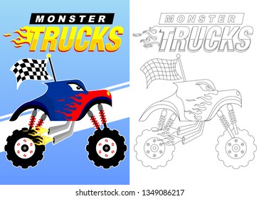 Coloring book or page of  truck