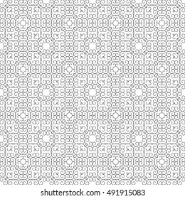 Coloring book pages for adults, anti stress coloring. Seamless pattern design. Decorative abstract background in black and white colors