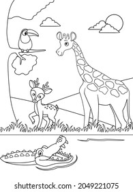 coloreando páginas de libros. concepto de animales.