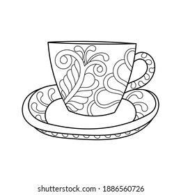 Coloring Book Pages Cup Coffee 260nw 1886560726 