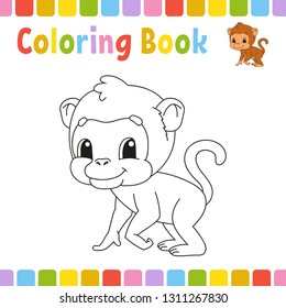 Coloring book pages for kids. Cute cartoon vector illustration