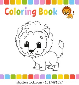 Coloring book pages for kids. Cute cartoon vector illustration