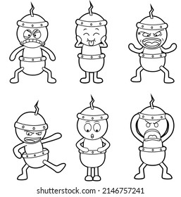 Coloring book pages for kids . cute cartoon monster collection