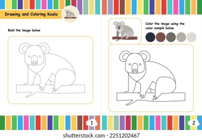 Colorando páginas de libros para la educación de los niños - Koala