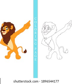 Coloring book pages lion cartoon	