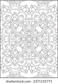 Coloring book pages. Mandala. Abstract Islamic flower. Children's and adult anti-stress coloring book. White background, black outline. Vector stock illustration.Pattern mandala Coloring Pages