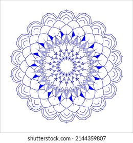 Coloring book pages and pattern in the form mandala for Henna, Mehndi, tattoos, decorative ornaments in ethnic oriental style.