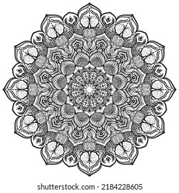 Coloring book patterns in mandala style for Henna, Mehndi, tattoos, decorative ornaments in ethnic oriental style page.