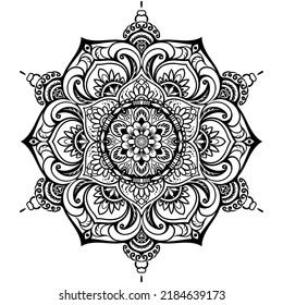 Colores de patrones de libros al estilo mandala para Henna, Mehndi, tatuajes, adornos decorativos en páginas de estilo étnico oriental.