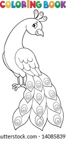 Coloring book peacock theme 2 - eps10 vector illustration.