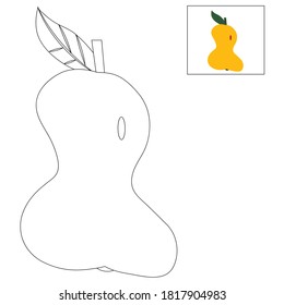 coloring book pear vector icon