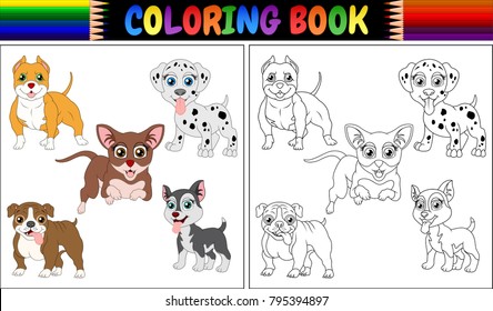 Coloring book pets cartoon