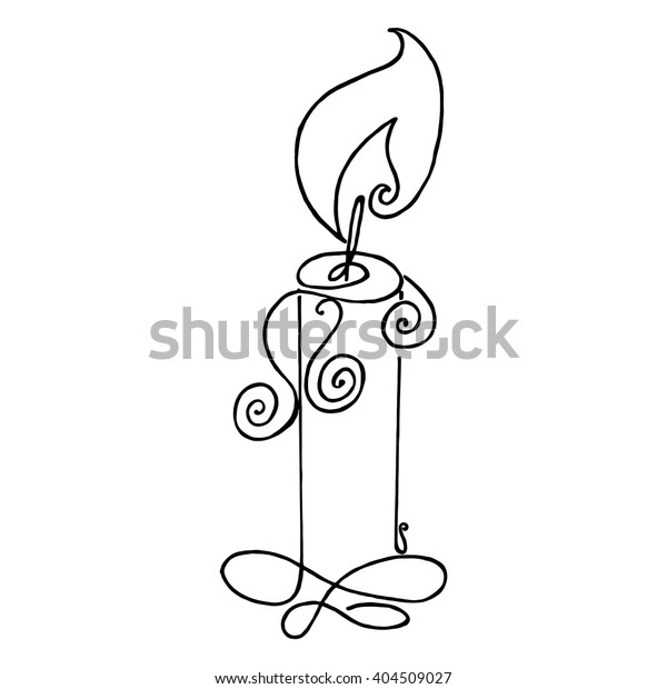 Download Coloring Book Picture Burning Candle Flame Stock Vector ...
