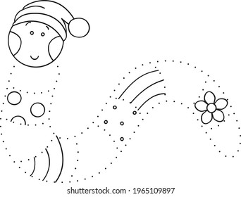 Coloring Book Picture Cute Cartoon Worm Stock Vector (Royalty Free ...