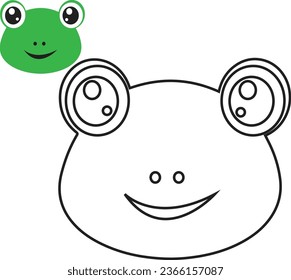 Coloring book picture of a frog face vector art