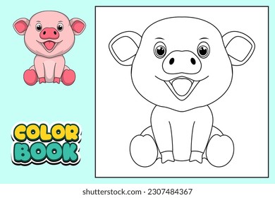 coloring book picture of piglet animal characters