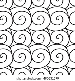 Coloring book with a picture of a wave. Waves seamless pattern.
