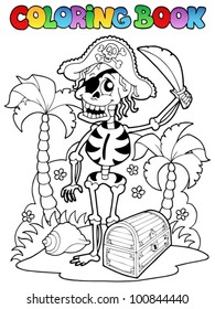 Coloring book with pirate theme 1 - vector illustration.