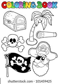 Libro de colorear con tema 7 - ilustración vectorial.