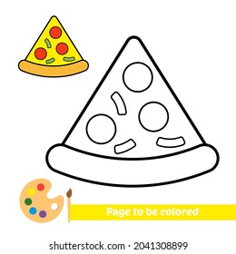 Coloring book, pizza vector image