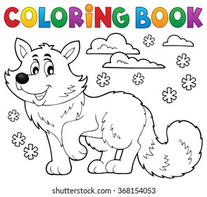 Coloring book polar fox theme 1 - eps10 vector illustration.