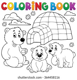 Libro de coloración con tema polar 1 - ilustración vectorial eps10.