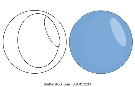 Coloring book and pre-painted, water bubble object