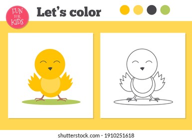 Coloring book for preschool kids with easy educational gaming level. Coloring page preschool activity. Kindergarten printable worksheet. Hand drawn homeschooling colour practice.