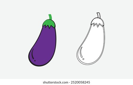 coloring book purple brinjal isolated icon drawing vector color icon vector illustration template icon vector illustration template