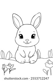 coloring book rabbit with carrot