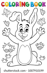 Coloring book rabbit theme 6 - eps10 vector illustration.