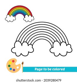 Coloring book, rainbow vector image