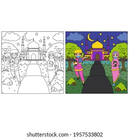 COLORING BOOK RAMADHAN EDITION GO TO MOSQUE
