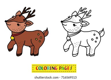 Coloring book reindeer game for kids