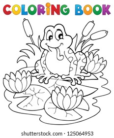 Coloring book river fauna image 2 - vector illustration.