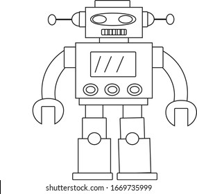 Coloring book robot home helper