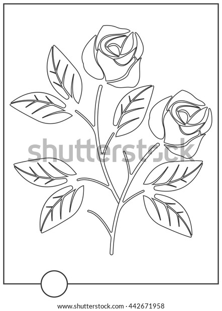 Download Coloring Book Rose Flat Line Flower Stock Vector Royalty Free 442671958