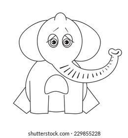 Coloring book. Sad elephant