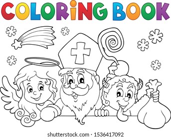 Coloring book Saint Nicholas Day topic 1 - eps10 vector illustration.